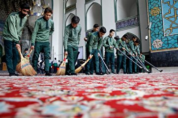 Young Volunteers Clean Goharshad Mosque Ahead of 2024 Ramadan